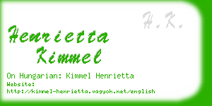 henrietta kimmel business card